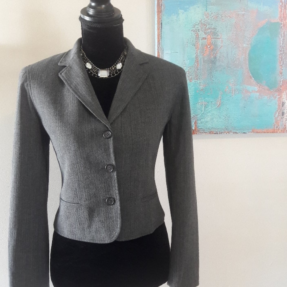 Lauren Ralph Lauren/ Grey/ Cropped Blazer - Picture 6 of 8